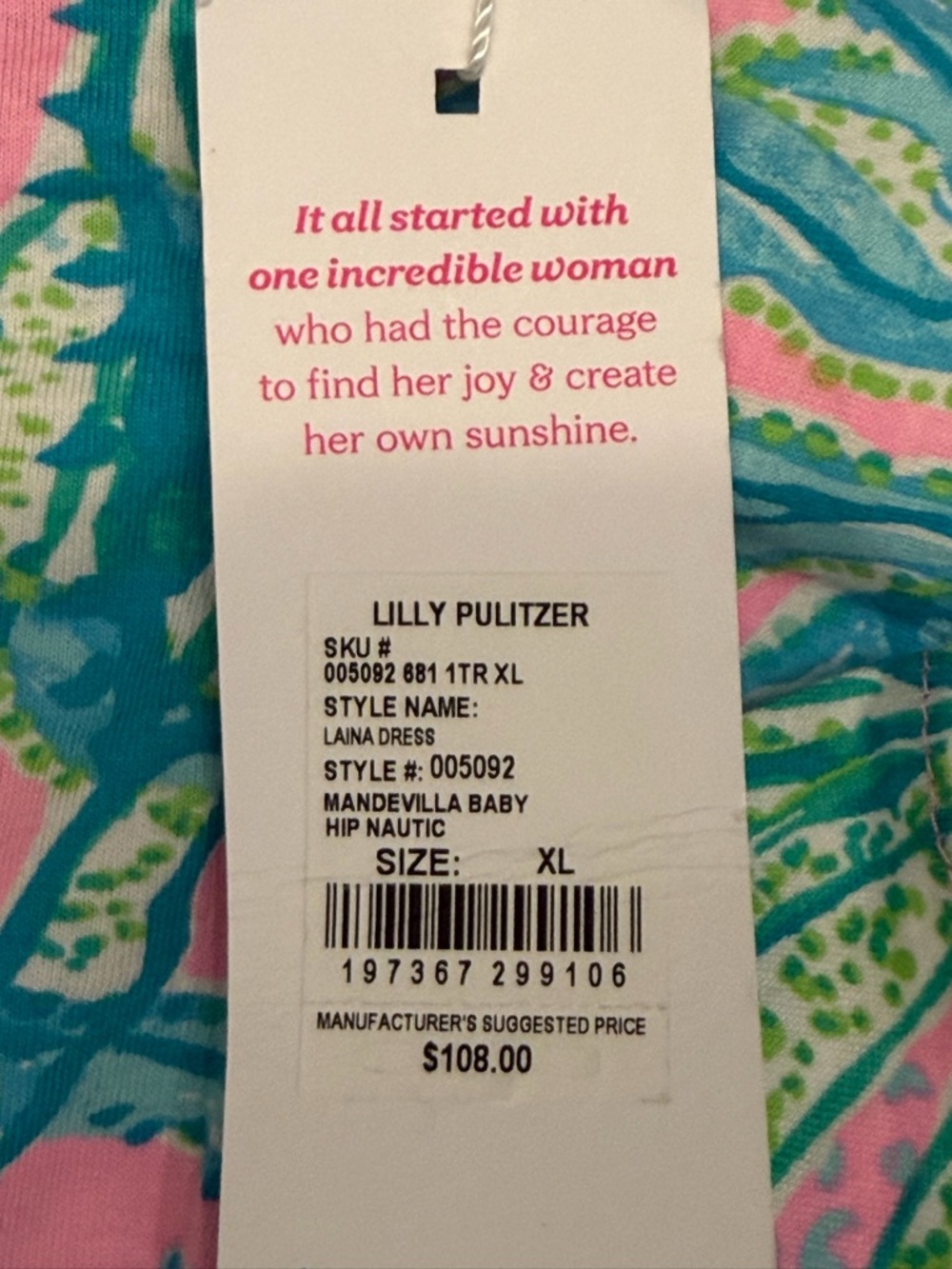 Lilly Pulitzer Laina Dress Mandevilla Baby Hip Nautic XL NWT - Picture 6 of 6